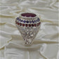 AAE 3629 Chandi Ring 925, Stone: Ruby (Yaqoot)