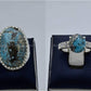 Silver Couple Rings: Pair 118,  Stone: Shajri Feroza - AmeerAliEnterprises
