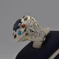 AAE 7723 Chandi Ring, Stone: Navratan (Nine Original Stones) - AmeerAliEnterprises