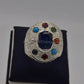 AAE 7723 Chandi Ring, Stone: Navratan (Nine Original Stones) - AmeerAliEnterprises