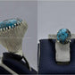 Silver Couple Rings: Pair 118,  Stone: Shajri Feroza - AmeerAliEnterprises