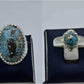 Silver Couple Rings: Pair 119,  Stone: Shajri Feroza - AmeerAliEnterprises