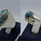 Silver Couple Rings: Pair 119,  Stone: Shajri Feroza - AmeerAliEnterprises
