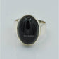 AAE 4383 Chandi Ring 925, Stone: Black Aqeeq