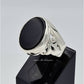 AAE 6651 Chandi Ring 925, Stone: Aqeeq