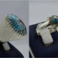 Silver Couple Rings: Pair 119,  Stone: Shajri Feroza - AmeerAliEnterprises