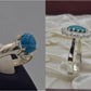 Silver Couple Rings: Pair 22,  Stone: Feroza (Turquoise) - AmeerAliEnterprises