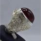 AAE 5831 Chandi Ring 925, Stone: Irani Poota Yaqoot - AmeerAliEnterprises