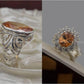 Silver Couple Rings: Pair 37,  Stone: Zircon - AmeerAliEnterprises