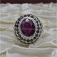 AAE 3919 Chandi Ring 925, Stone: Ruby (Yaqoot)