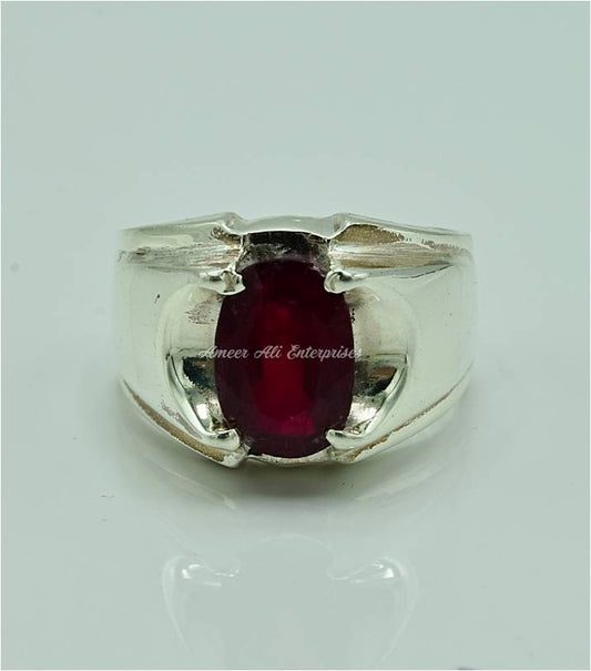 AAE 6857 Chandi Ring 925, Stone: Ruby