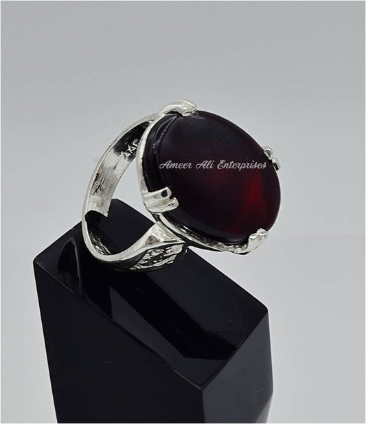 AAE 6565 Chandi Ring 925, Stone: Yamni Aqeeq