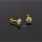 AAE 6919 Gold Ear Studs, Stone: Zircon & Feroza