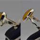 Silver Couple Rings: Pair 58, Stone: Yellow Aqeeq (Agate) - AmeerAliEnterprises