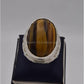 AAE 5566 Chandi Ring 925, Stone: Tiger's Eye - AmeerAliEnterprises