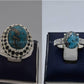 Silver Couple Rings: Pair 134,  Stone: Shajri Feroza - AmeerAliEnterprises