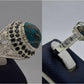 Silver Couple Rings: Pair 134,  Stone: Shajri Feroza - AmeerAliEnterprises