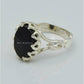 AAE 2319 Chandi Ring 925, Stone: Black Aqeeq