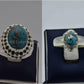 Silver Couple Rings: Pair 135,  Stone: Shajri Feroza - AmeerAliEnterprises
