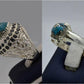 Silver Couple Rings: Pair 135,  Stone: Shajri Feroza - AmeerAliEnterprises