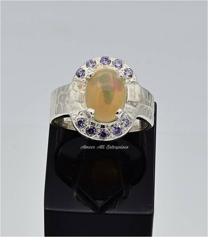 AAE 6654 Chandi Ring 925, Stone: Opal