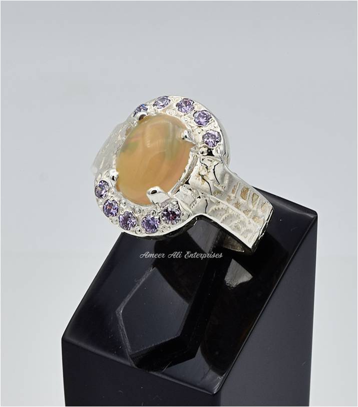 AAE 6654 Chandi Ring 925, Stone: Opal