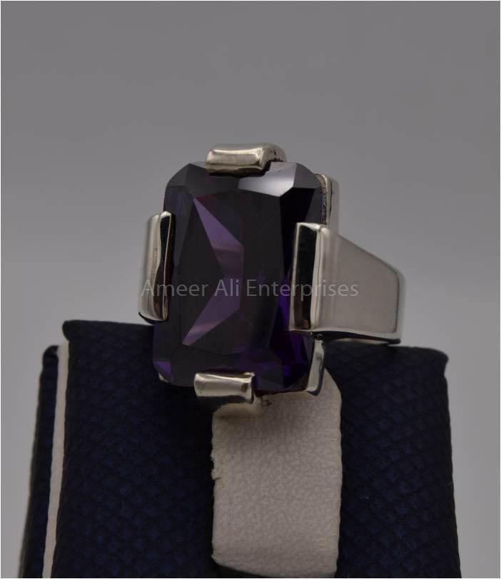 AAE 1804 Chandi Ring 925, Stone: Zircon - AmeerAliEnterprises