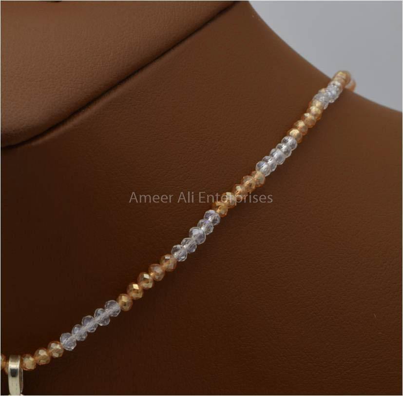 AAE 5716 Chandi Set 925, Stone: Zircon - AmeerAliEnterprises