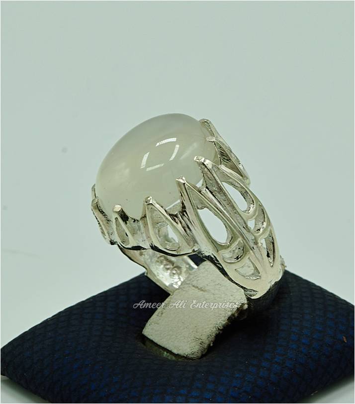 AAE 6911 Chandi Ring 925, Stone: Dur e Najaf