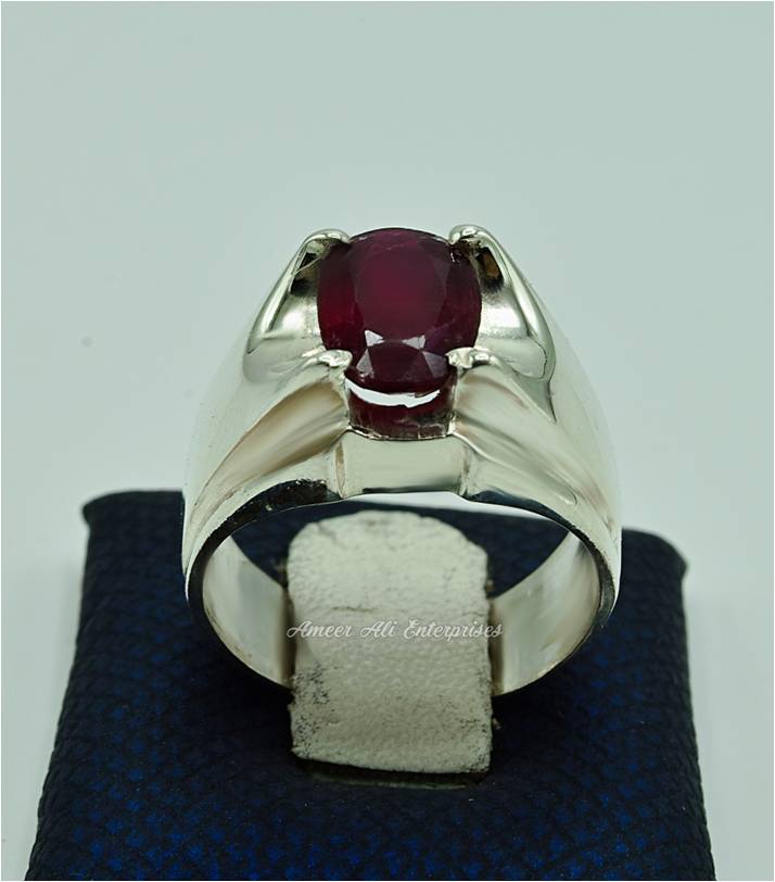 AAE 6857 Chandi Ring 925, Stone: Ruby