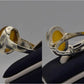 Silver Couple Rings: Pair 58, Stone: Yellow Aqeeq (Agate) - AmeerAliEnterprises