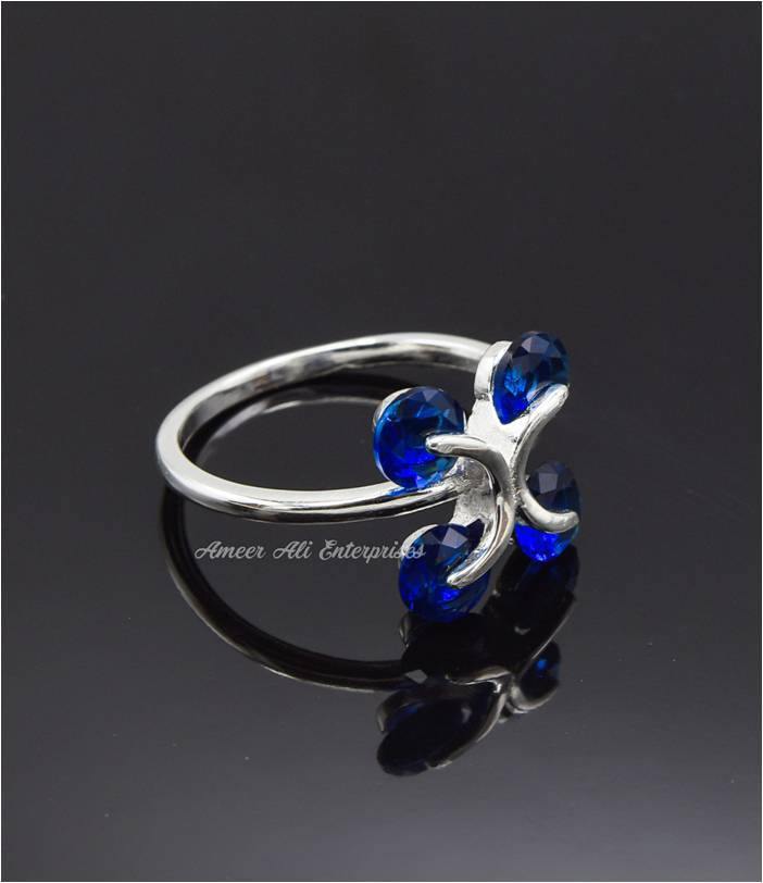 AAE 6744 Chandi Ring 925, Stone: Zircon - AmeerAliEnterprises