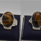 Silver Couple Rings: Pair 15, Stone: Tiger`s Eye - AmeerAliEnterprises