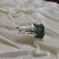 AAE 1565 Chandi Ring 925, Stone Emerald (Zamurd) - AmeerAliEnterprises