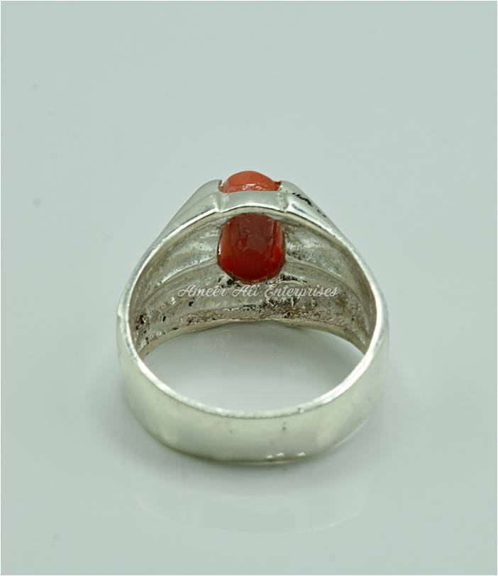 AAE 6842 Chandi Ring 925, Stone: Marjan