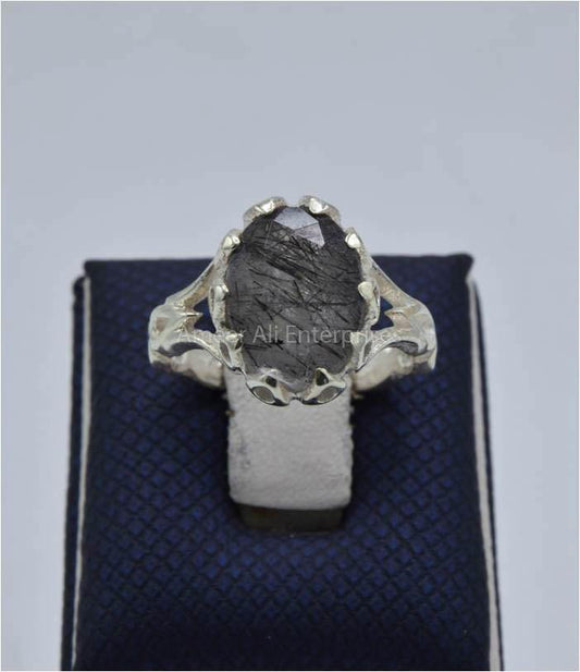 AAE 5817 Chandi Ring 925, Stone: Moh e Najaf - AmeerAliEnterprises