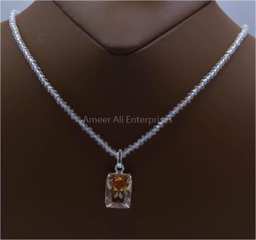 AAE 5891 Chandi Set 925, Stone: Zircon - AmeerAliEnterprises