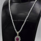 AAE 5780 Chandi Pendant 925, Stone: Ruby - AmeerAliEnterprises