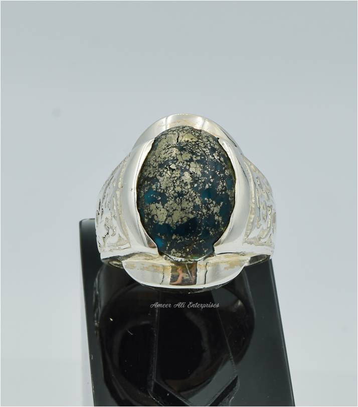 AAE 6259 Chandi Ring 925, Stone: Shajri Feroza