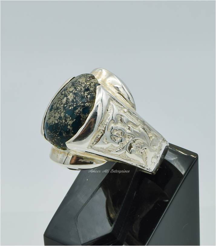 AAE 6259 Chandi Ring 925, Stone: Shajri Feroza