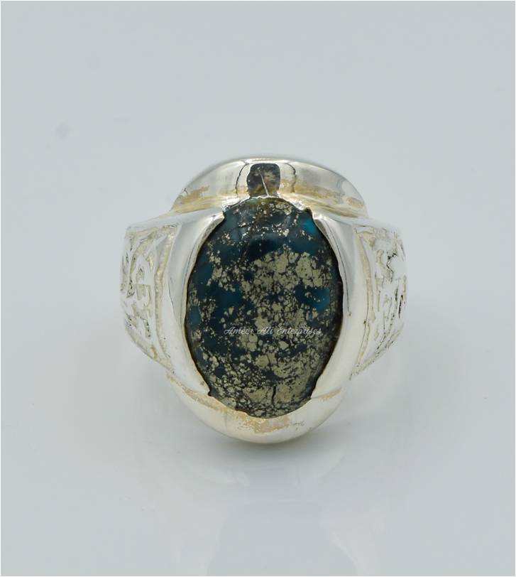 AAE 6259 Chandi Ring 925, Stone: Shajri Feroza