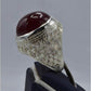 AAE 5831 Chandi Ring 925, Stone: Irani Poota Yaqoot - AmeerAliEnterprises