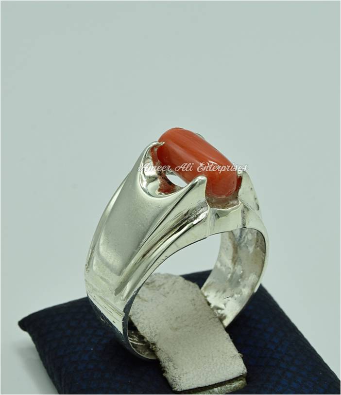 AAE 6842 Chandi Ring 925, Stone: Marjan