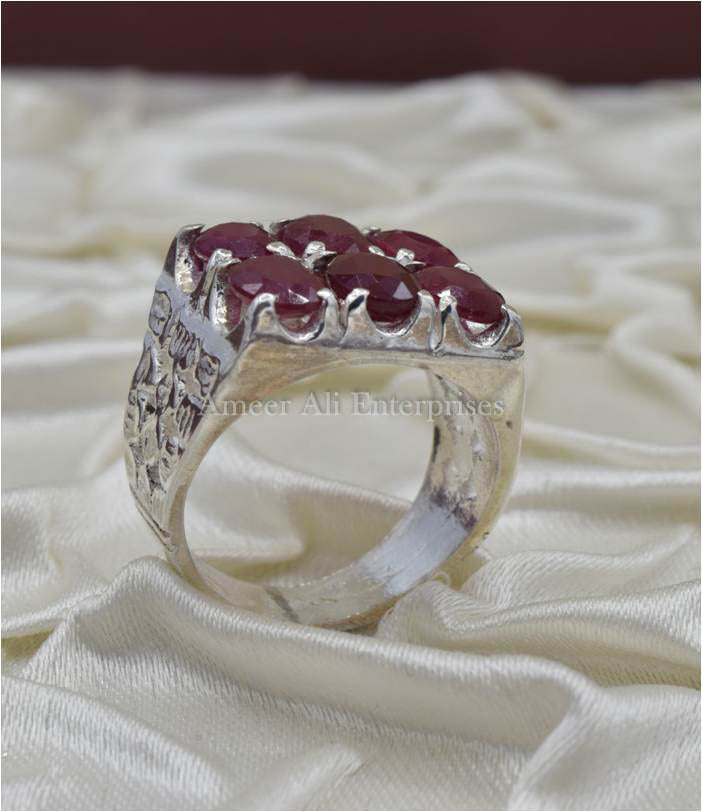 AAE 4526 Chandi Ring 925, Stone: Ruby Yaqoot