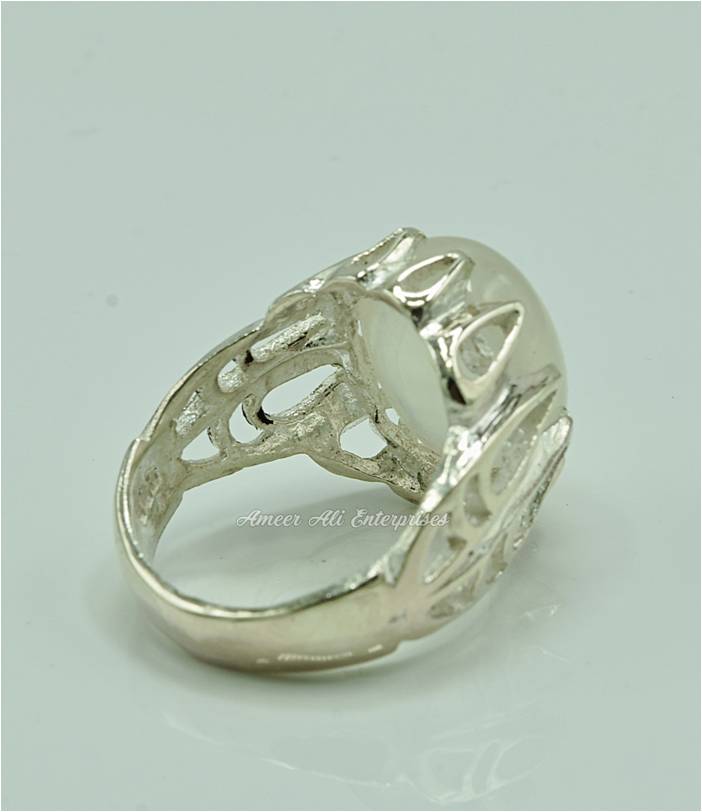 AAE 6911 Chandi Ring 925, Stone: Dur e Najaf