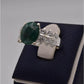 AAE 2467 Chandi Ring 925, Stone: Emerald (Zamurad) - AmeerAliEnterprises