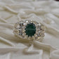 AAE 1566 Chandi Ring 925, Stone Emerald (Zamurd) - AmeerAliEnterprises
