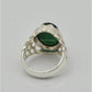 AAE 6237 Chandi Ring 925, Stone: Green Aqeeq