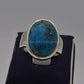 AAE 7727 Chandi Ring 925, Stone: Shajri Feroza (Turquoise) - AmeerAliEnterprises