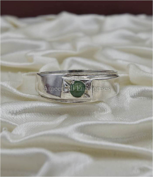 AAE 3515 Chandi Ring 925, Stone Emerald (Zamurd)
